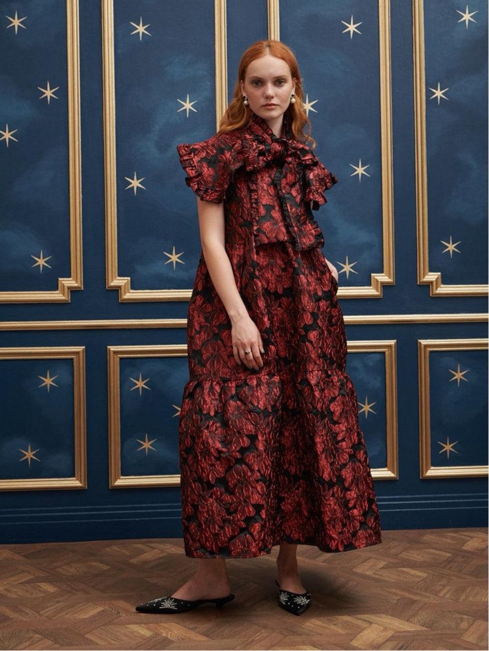 Sister Jane Red and Black Floral Maxi Dress